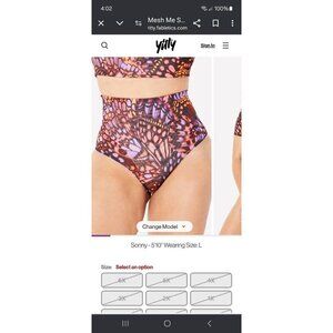New XXL Fabletics Yitty Neon Butterfly Mesh Me Smoothing High Waist Brief